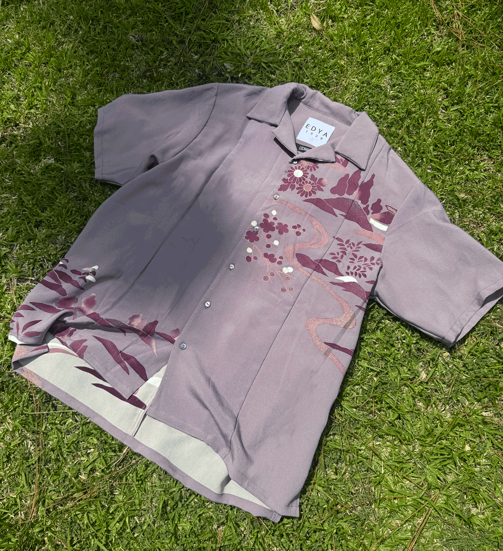 Mauve Heather Resort Shirt(size.Large)