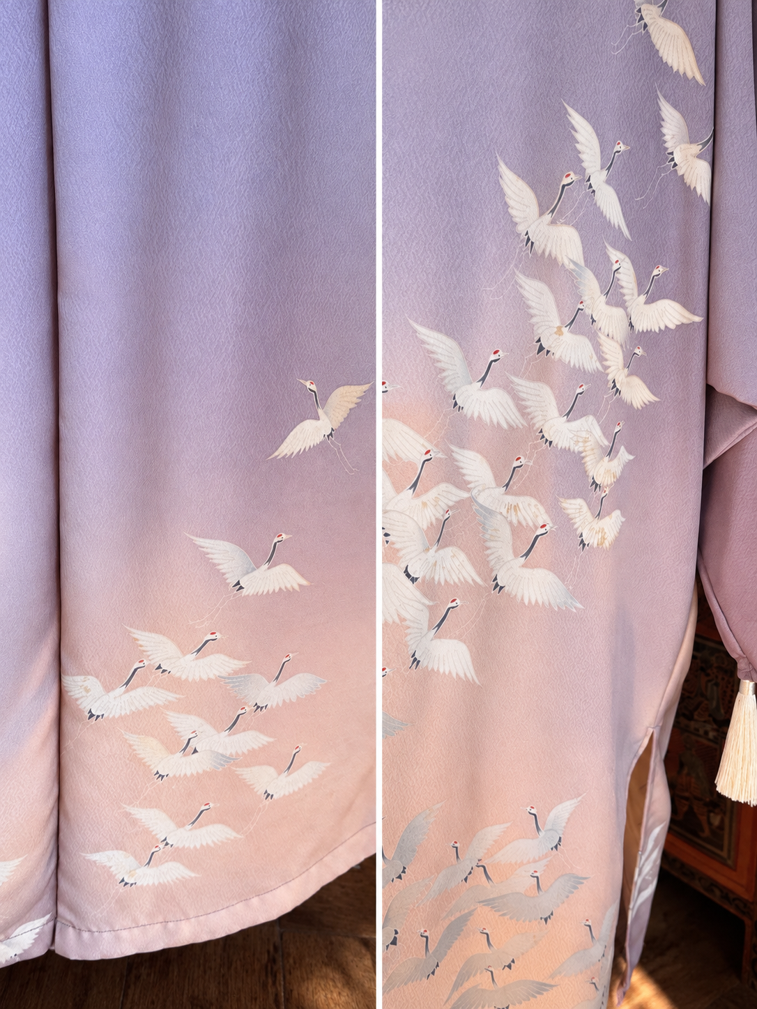 Japandi Silk Robe coat -Lavender Mist
