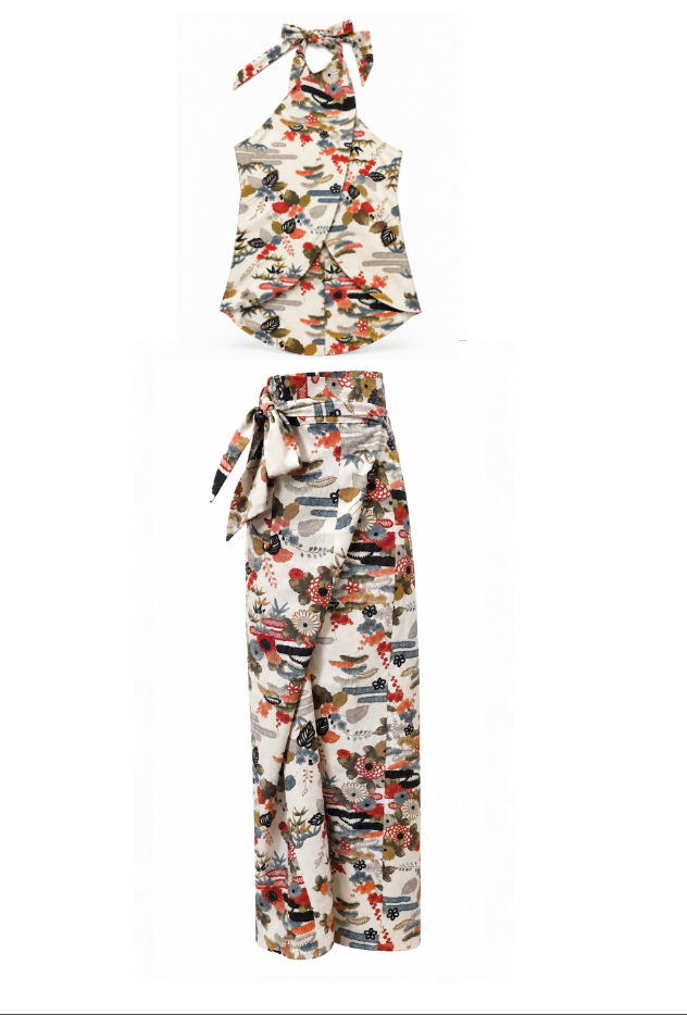 HINATA Vintage Kimono Halter Top