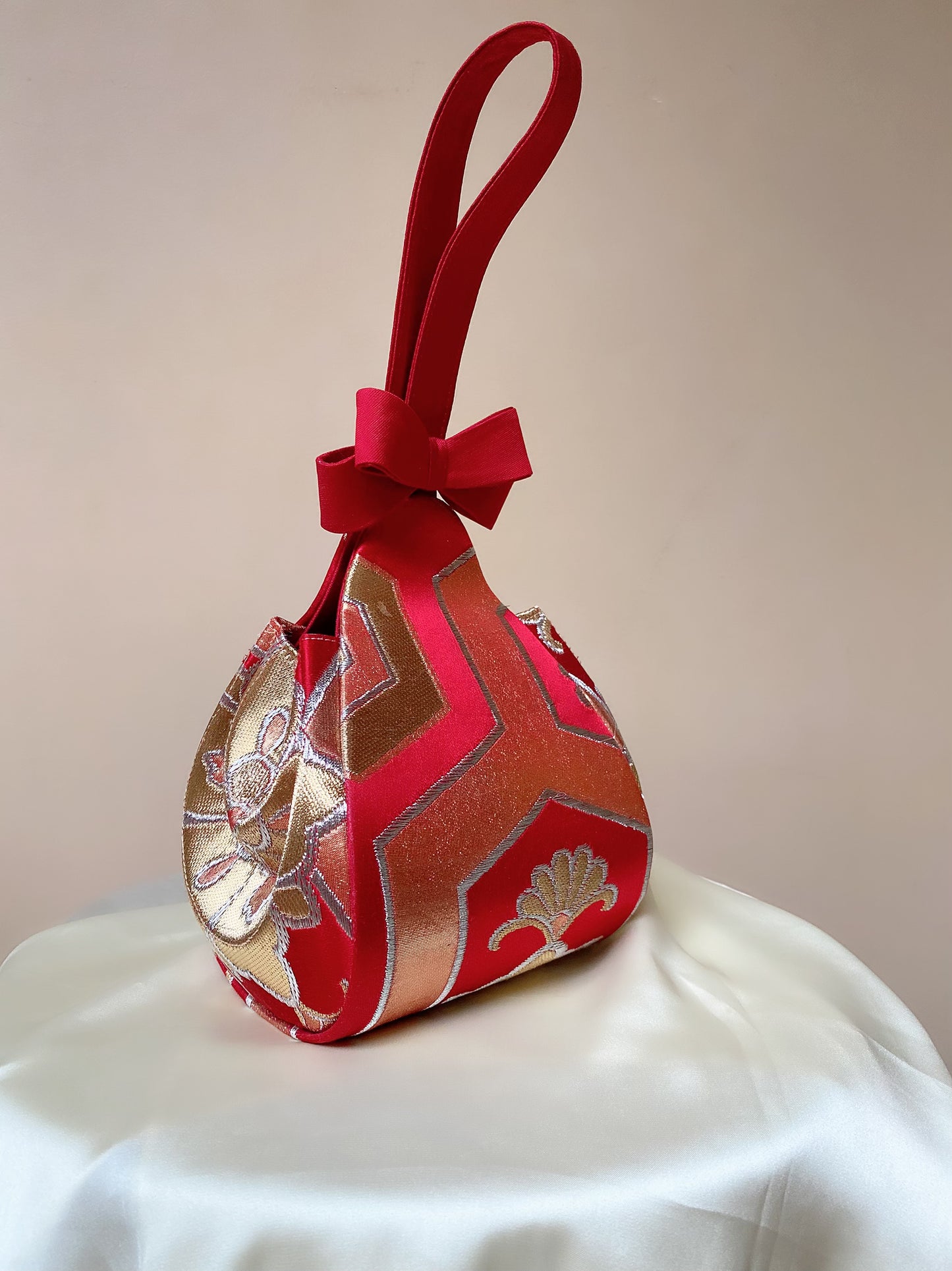 Silky Red Teardrop Clutch