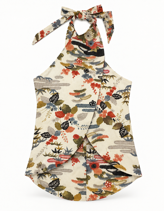 HINATA Vintage Kimono Halter Top