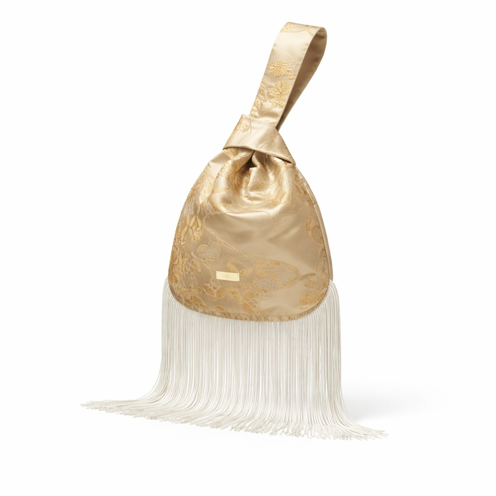Fringe Knot Bag – Pearl Gold