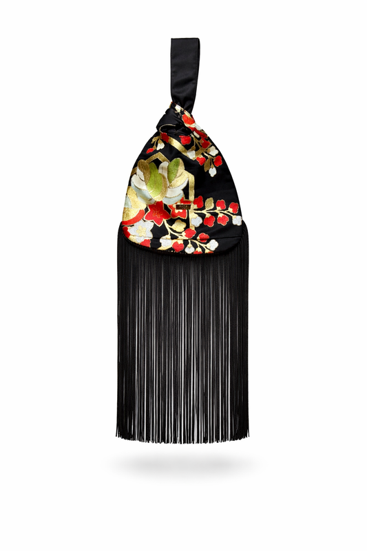 Fringe Knot Bag – Noir Blossom