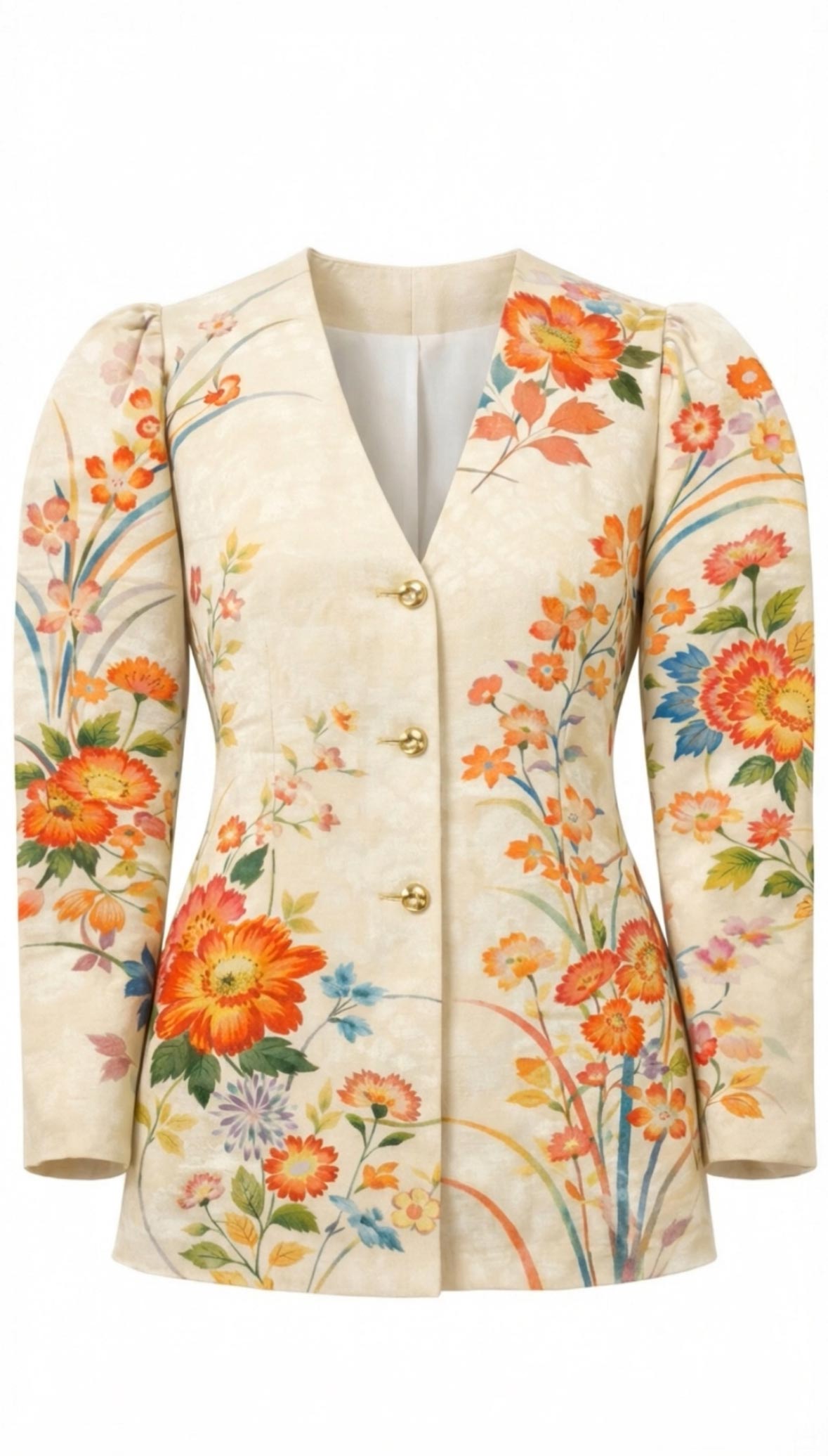 The Hourglass Puff Blazer-Sunrise Garden*Made to Order