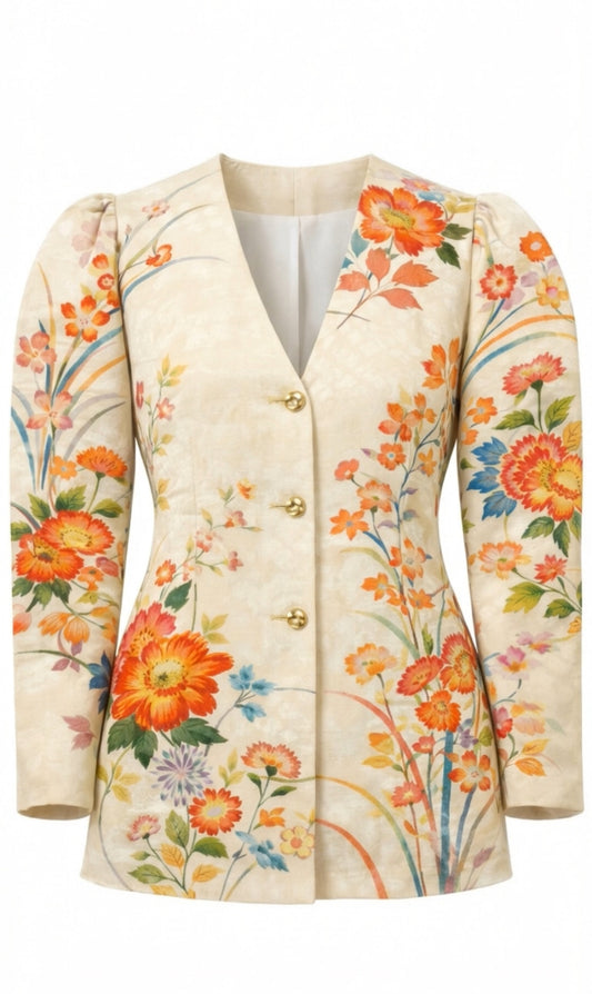 The Hourglass Puff Blazer-Sunrise Garden* Pre Order