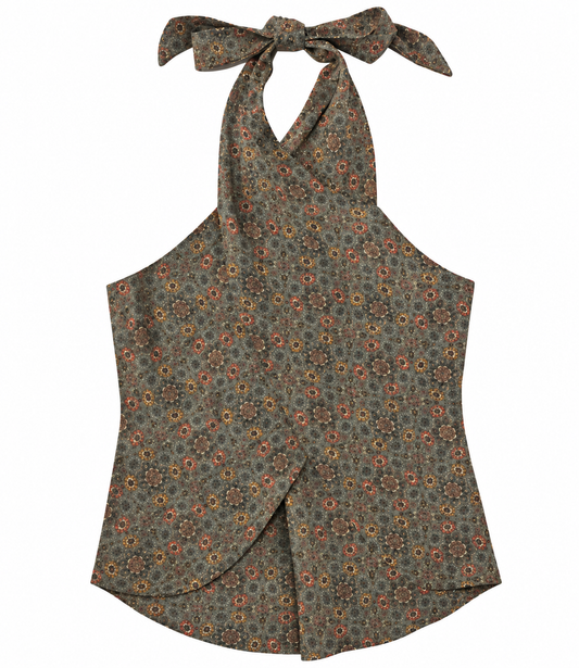 KOKAGE Vintage Kimono Halter Top