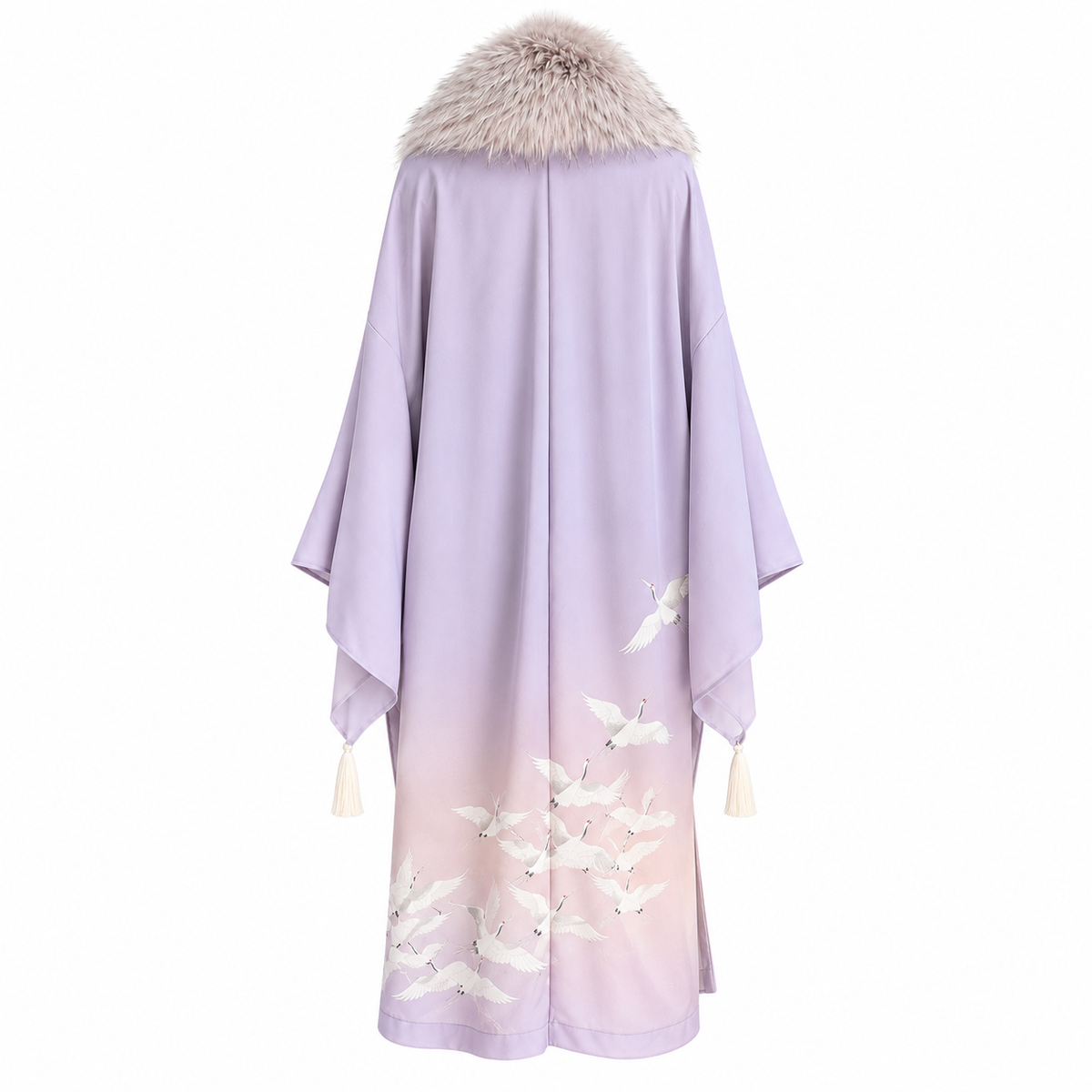 Japandi Silk Robe coat -Lavender Mist