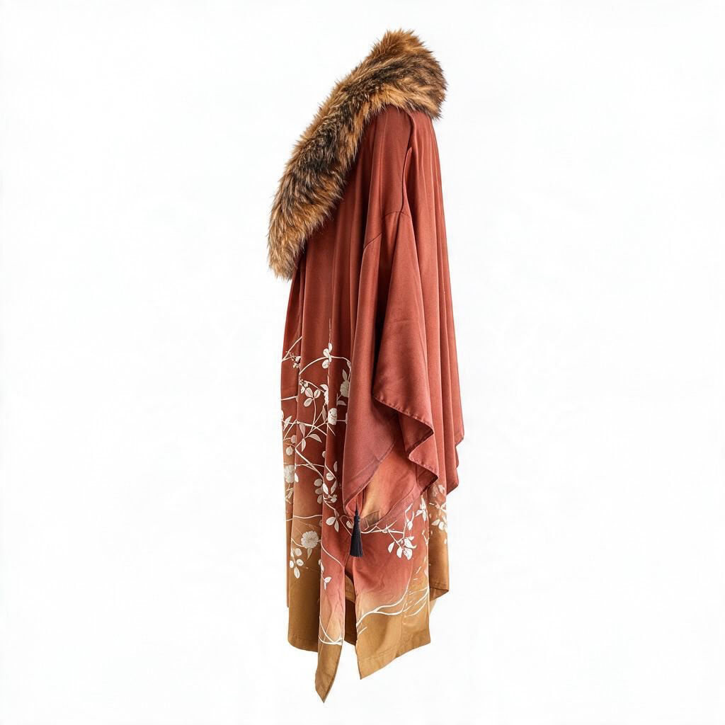Japandi Silk Robe coat -Autumn Ember