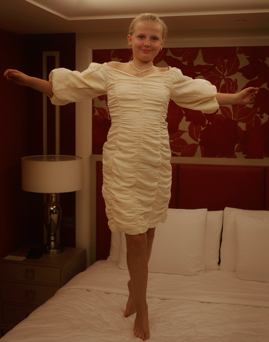 Sheering Knee length Dress